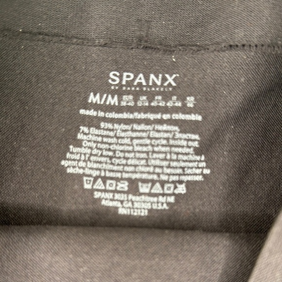 SPANX Black Leggings with Stretchy Fabric and Wide Waistband Size M - Picture 2 of 6